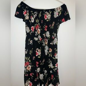 XHILARATION WOMEN'S MEDIUM FLORAL OFF THE SHOULDER DRESS